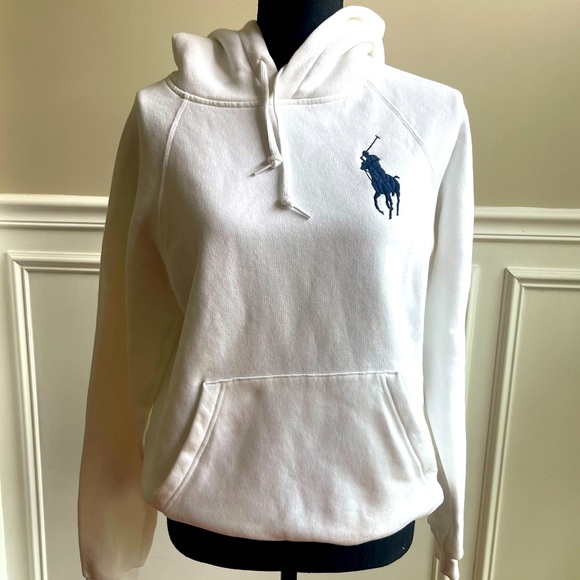 Ralph Lauren Tops - Women’s Polo by Ralph Lauren Logo Sweatshirt Hoodie in White Size M